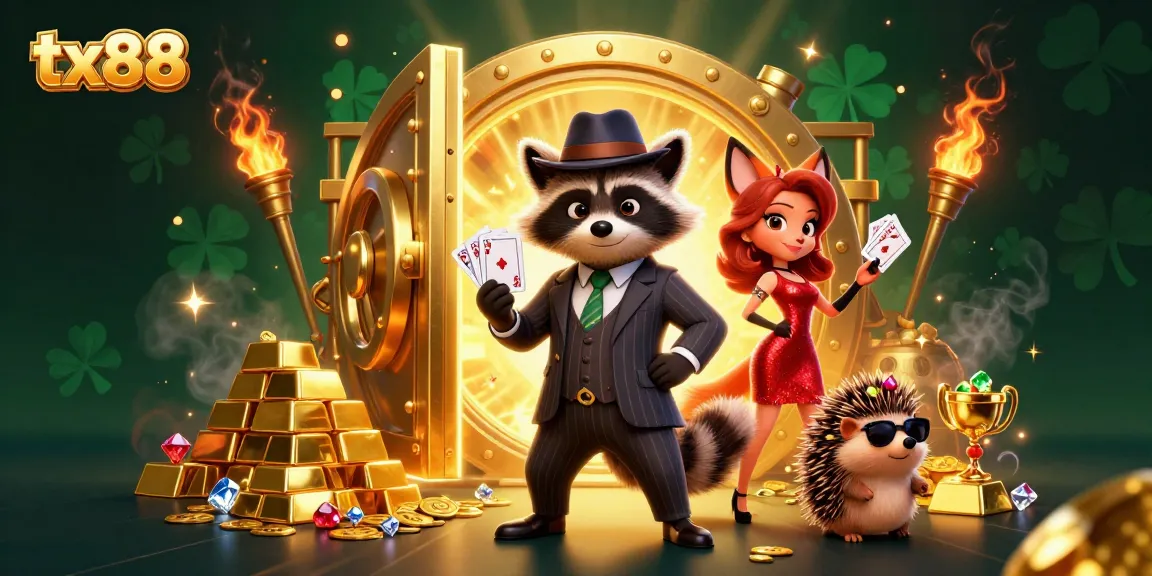 Experience the thrill of tx88 with engaging characters in a vibrant casino scene.