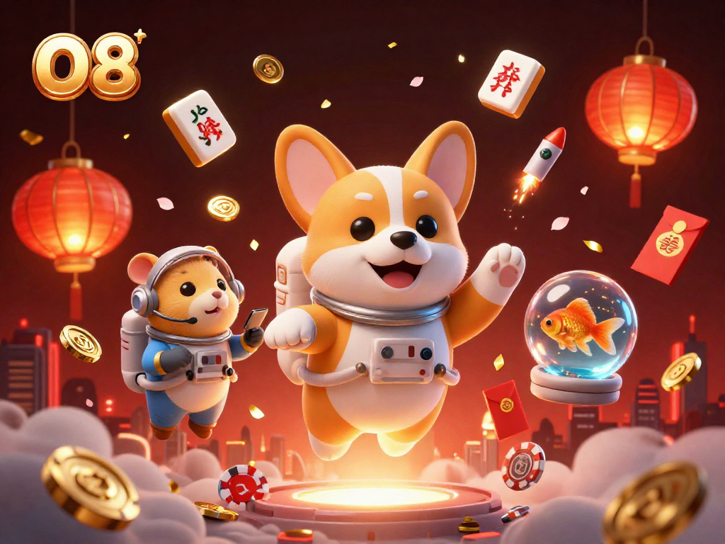 Engage with O8's thrilling gameplay featuring fun casino elements in a colorful 3D scene.