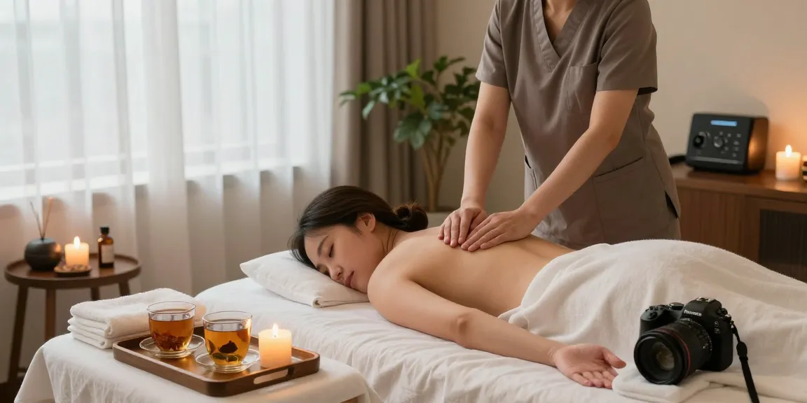 Enjoying a relaxing 부평출장안마 session in a serene spa environment.