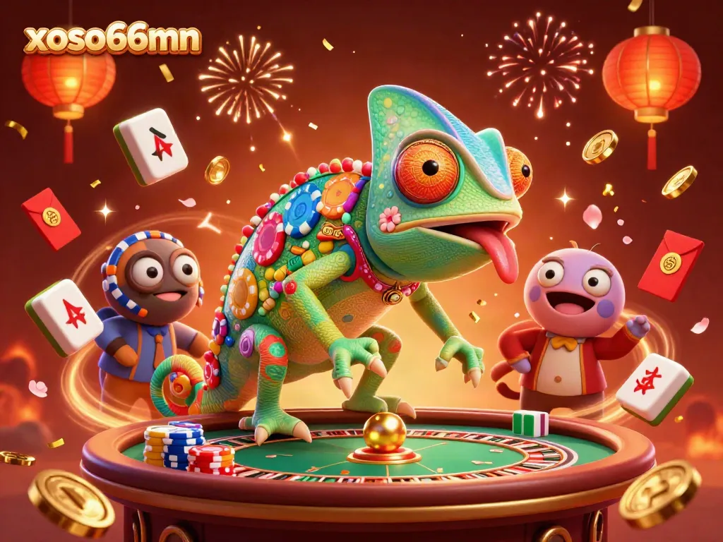 Win big with xoso66mn in this vibrant casino scene filled with exciting game elements.