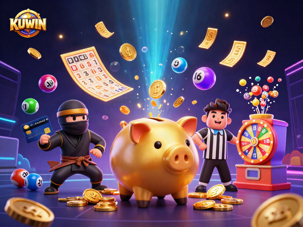 KUWIN captures thrilling moments of gambling with vibrant characters and dynamic casino elements.