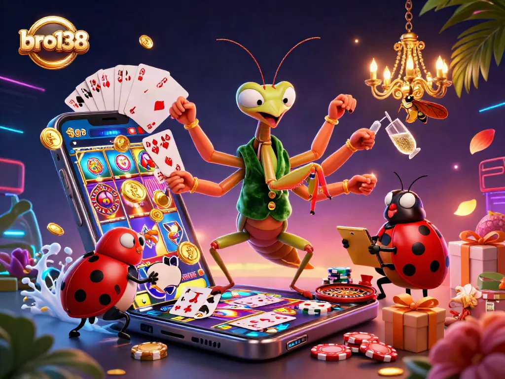 Experience exciting gameplay at bro138 with a giant mantis card sharp and lively casino elements.