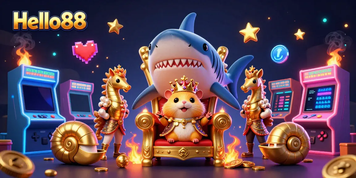 Experience the excitement of Hello88 with our vibrant, dynamic online gaming illustration.