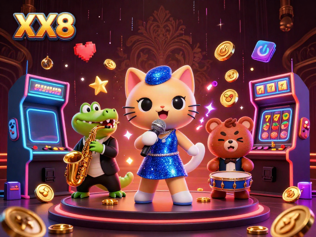 Experience thrilling gameplay with XX8's vibrant casino atmosphere featuring dazzling characters.