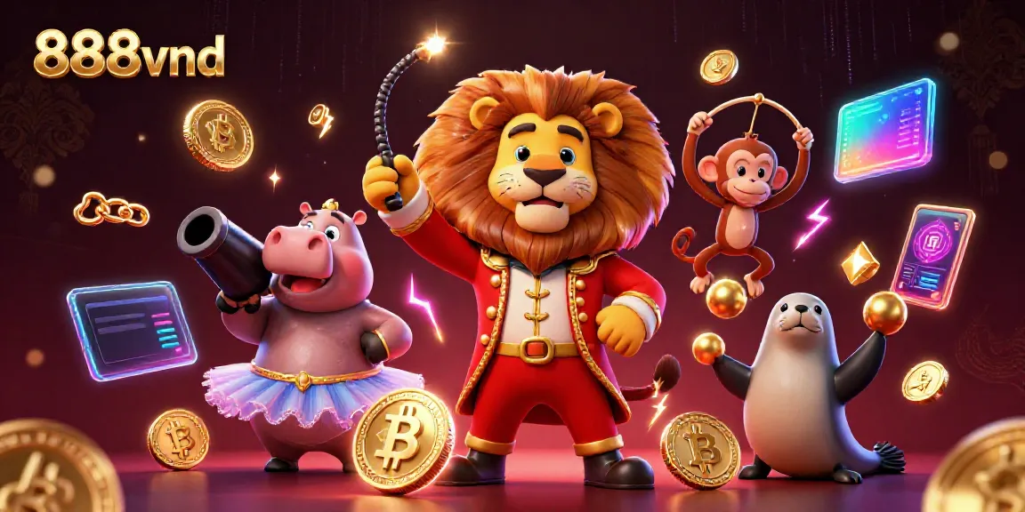 Experience the excitement of gambling with 888vnd's vibrant characters in a dynamic online casino scene.
